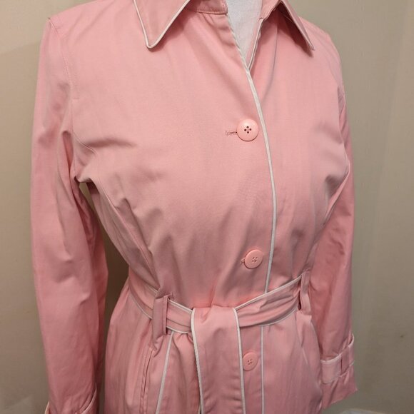 Perfect Pink Jaclyn Smith trench coat, rain jacket, size small, barbiecore - Picture 2 of 9